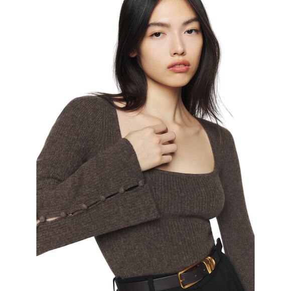 Reformation Emanuele Cashmere Novelty Button Sweater - S - Picture 1 of 5